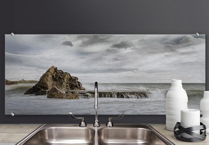 Image du produit Trenddeko Rocher dans la vague - Panorama (30 x 80 cm)