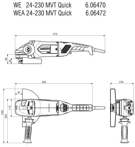 Produktbild Metabo Winkelschleifer WEA 24-230 MVT Quick mit Autobalancer Karton (230 mm)