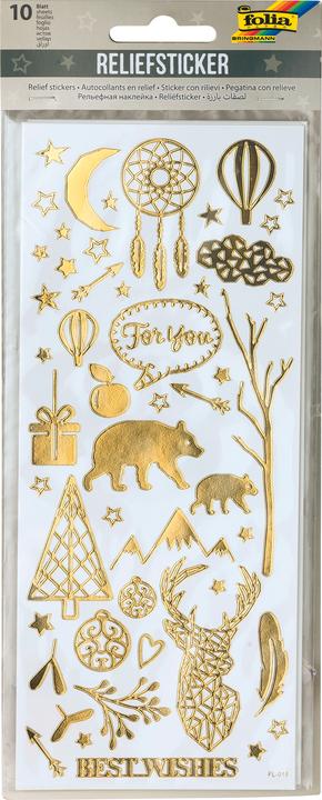 Actual product image Folia Relief sticker CHRISTMAS, sheet size: 100 x 240 mm