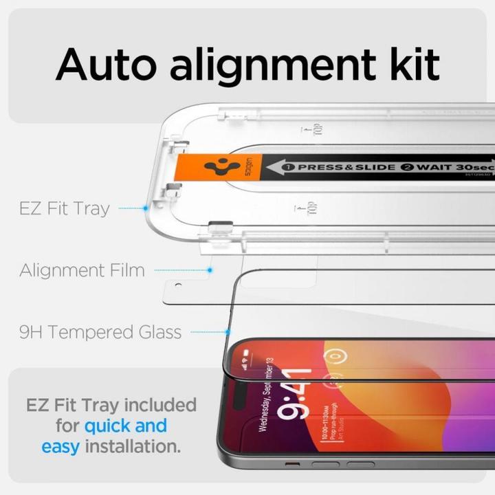 Produktbild Spigen GEHÄRTETES GLAS GLAS.TR „EZ FIT“ FC 2ER-PACK IPHONE 15 PLUS SCHWARZ (2 Stück, Apple iPhone 15 Plus)