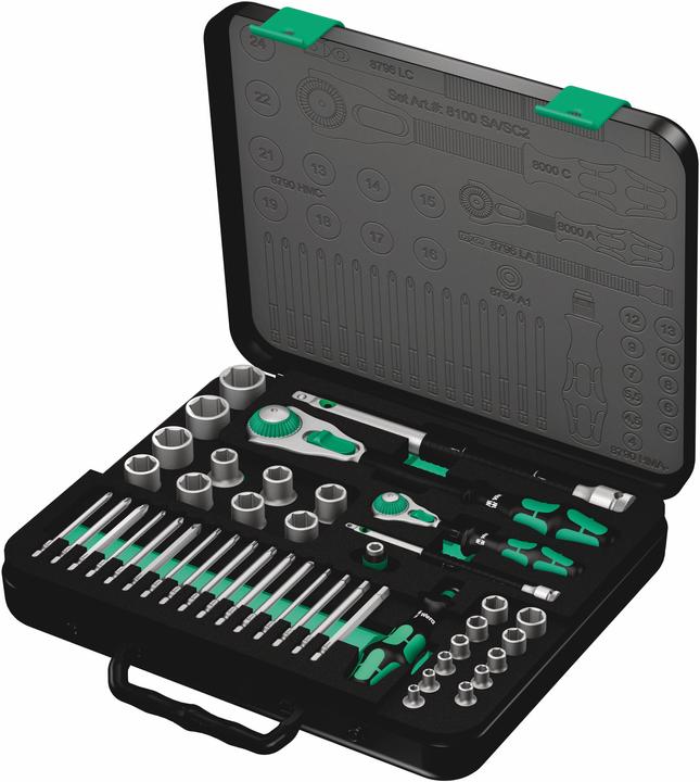 Produktbild Wera 8100 SA/SC 2 Zyklop Speed-Knarrensatz (15 mm, 7 mm, 6 mm, 8 mm, 4 mm, 5 mm, 23 mm, 18 mm, 22 mm, 13 mm, 12 mm, 10  mm, 14 mm, 16 mm, 24 mm, 21 mm, 19 mm, 20 mm, 11 mm, 9 mm, 17 mm)