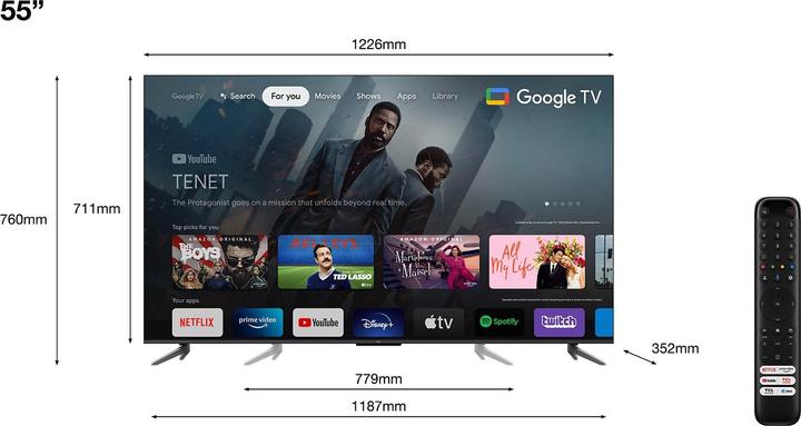 Actual product image TCL 55C645 (55", C645, QLED, 4K, 2023)