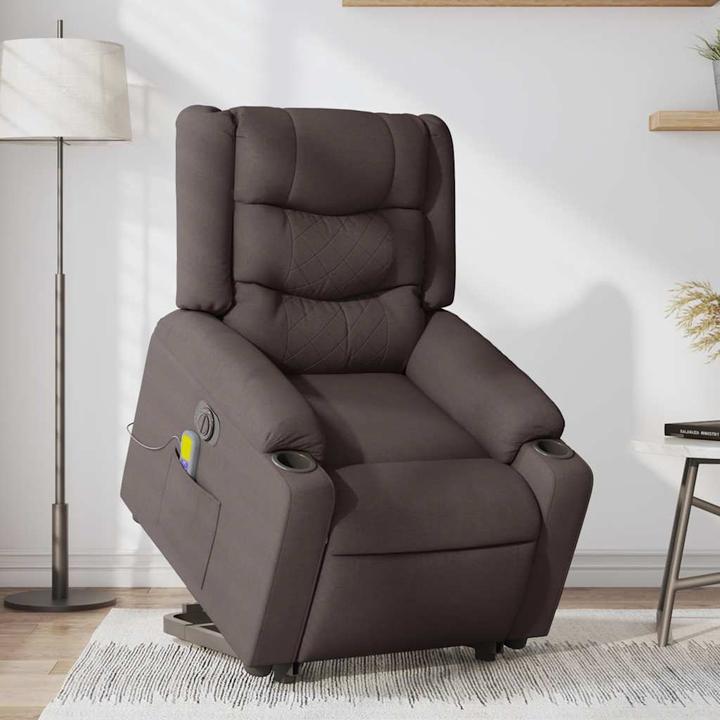 Image du produit VidaXL Fauteuil de massage électrique releveur Marron foncé Tissu