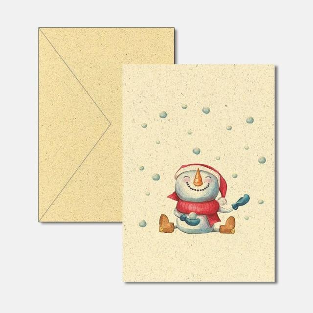 Actual product image Christmas Card In The Snow - Grass Paper Card (1 pcs.)