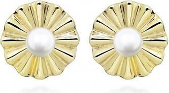 Silver Cat Lovely Gold Plated Real Pearl Earrings SC520