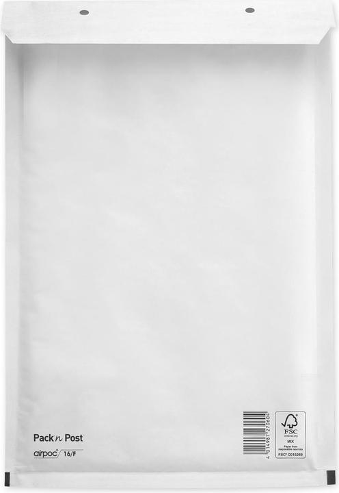 Mailmedia Bubble envelopes, type F16, white, 31 g Outer dimensions: 240 x 350 mm, inner dimensions: 215 x 340 (10 x)