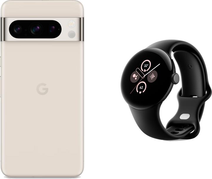 Google Pixel 8 Pro mit Pixel Watch 2 (256 GB, Porcelain, 6.70", SIM + eSIM, 50 Mpx, 5G)