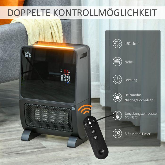 Image du produit Swisshandel24 Radiateur soufflant 2 en 1 Chauffage électrique avec télécommande Humidificateur d'air Céramique (2000 W)