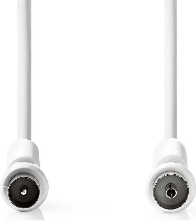 Actual product image Nedis Coaxial cable | IEC (coax) male | IEC (coax) female | Nickel-plated | 120 dB | 75 Ohm | 4-way (120 dB, Antenna cable)