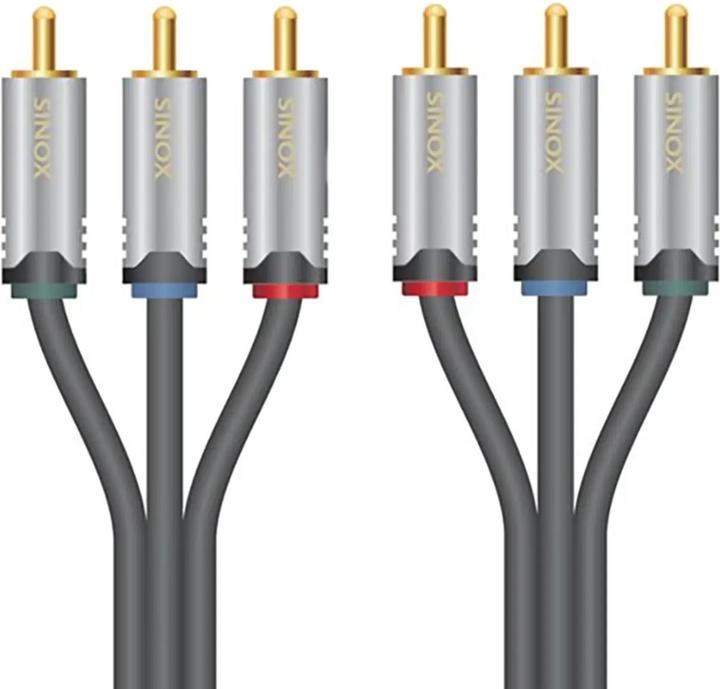 Actual product image Sinox HD Premium - Video cable - component video - RCA x 3 (hane) till RCA x 3 (hane) - 1.5 m - skärma (1.50 m)