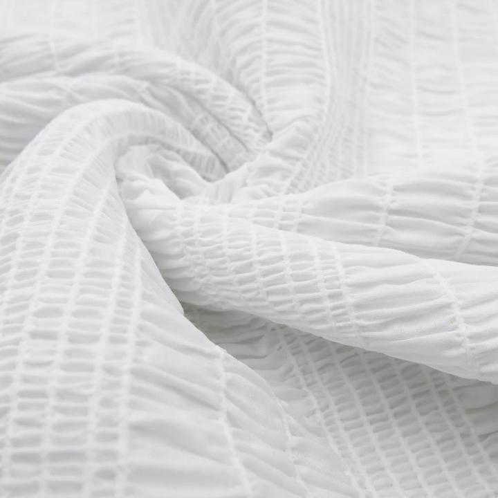 Image du produit Stoffrestposten Coton crash - Blanc - Vente minimale : 1 mètre