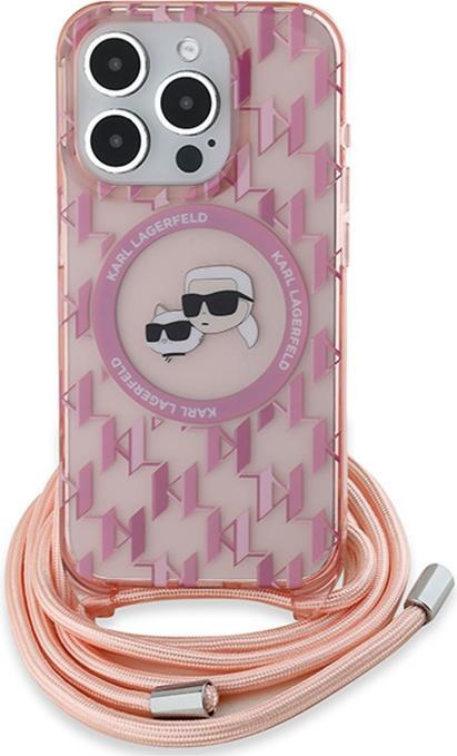 Productafbeelding Karl Lagerfeld KLHMP15XHCKCKLCP iPhone 15 Pro Max 6,7" różowy/roze hardcase IML Crossbody Monogram K (Apple iPhone 15 Pro Max)