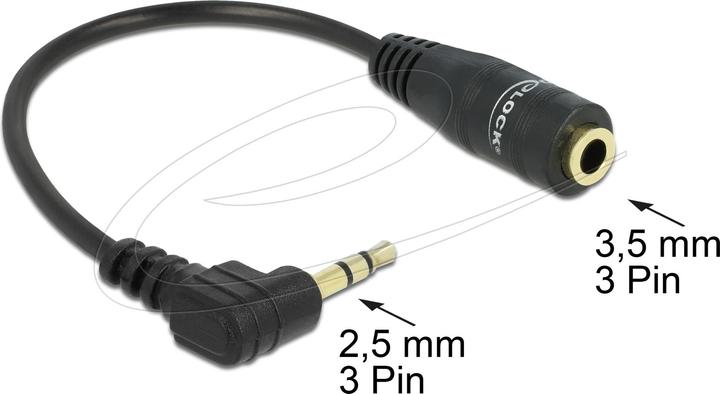 Delock 2.5 mm auf 3.5 mm (0.14 m, 3.5mm Klinke (AUX), 2.5mm)