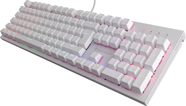 Produktbild Genesis Klawiatura Dla Graczy Thor 303 Us Podswietlenie RGB Mechaniczna Silent Switch Biala Hot Swap (US, Kabelgebunden)