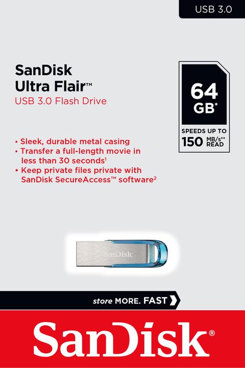 Image du produit SanDisk Ultra Flair (64 Go, USB 3.0, USB-A)