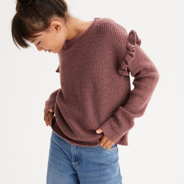 Produktbild La Redoute Collections Feinstrick-Pullover mit Rundhals und Volants (94)
