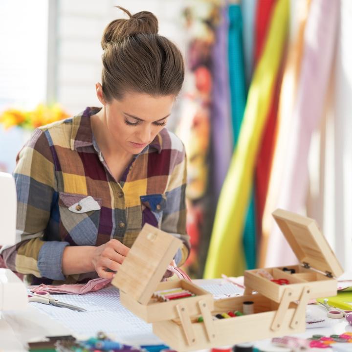 Image du produit Relaxdays Boîte à couture en bois