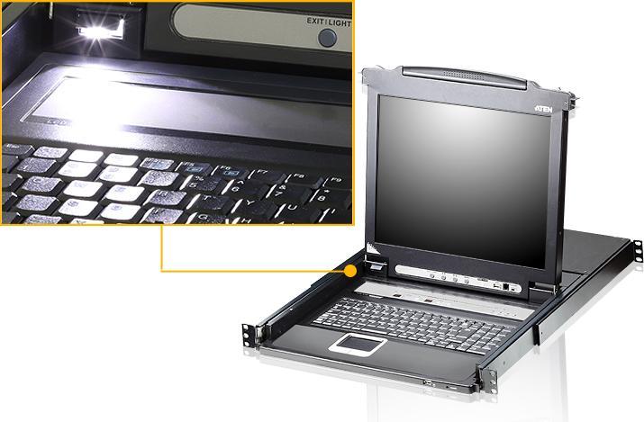 Actual product image Aten 8 port 17" LCD KVMP switch