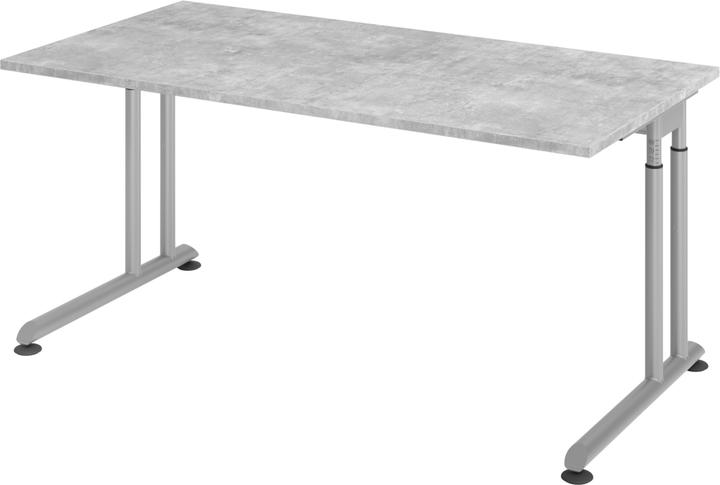 Produktbild Escritorio Schreibtisch C-Fuss 160x80cm Beton/Silber (160 x 80 cm)