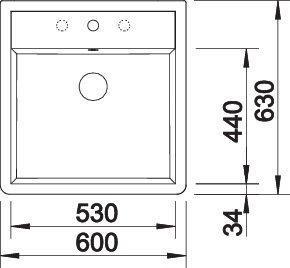 Immagine prodotto Blanco Panor 60 (Lavandino montato in alto, 60 cm, 63 cm)