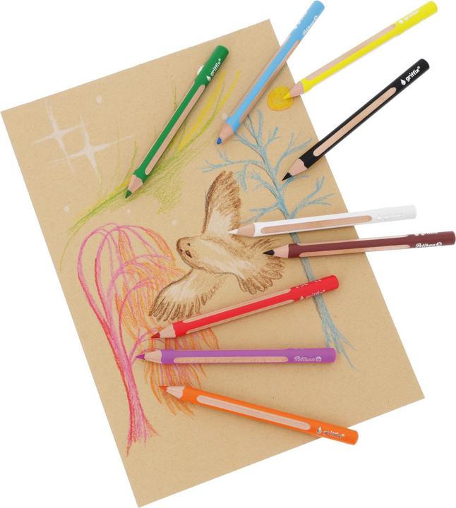Image du produit Pelikan Coffret de crayons de couleur 8+1ST Griffix WV assortis (Couleurs assorties, crayon inclus, 10 x)