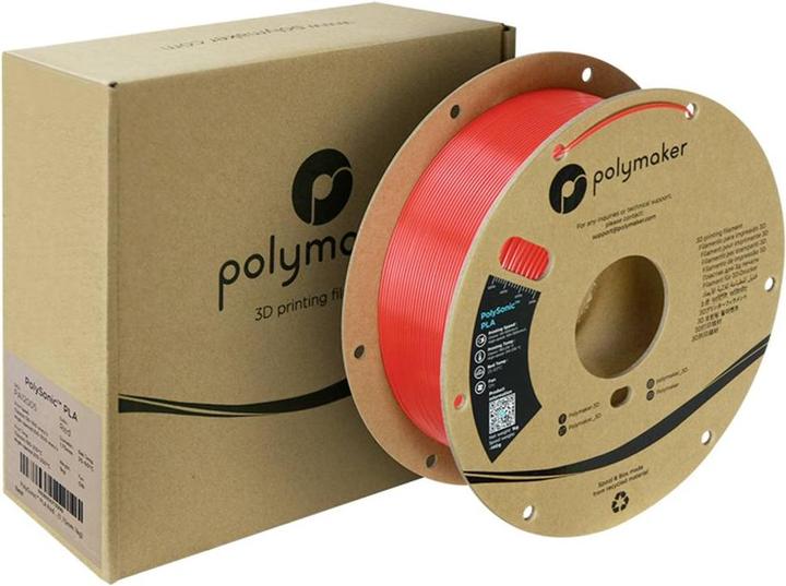 Image du produit Polymaker PolySonic High Speed PLA (PLA, 1.75 mm, 1000 g, Rouge)