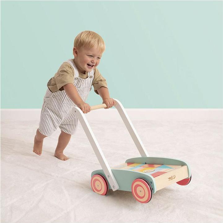 Produktbild Owl & Fox Holz Lauflernwagen mit Bausteinen FSC