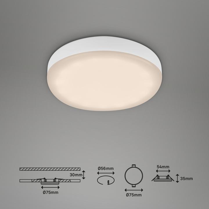 Produktbild Briloner Rahmenlose LED-Einbauleuchten, 3er-Set, weiss, 3xLED-Platine/3W (350 lm)