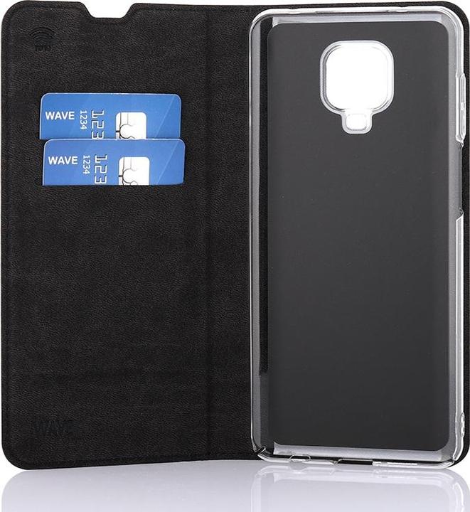 Produktbild Wave BookCase -suojakotelo, Xiaomi Redmi Note 9 Pro, musta (Xiaomi Redmi Note 9 Pro)
