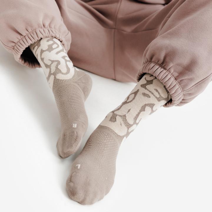 Image du produit Decathlon Chaussettes mi-mollet, noir et marron, lot de 2 (35, 38)