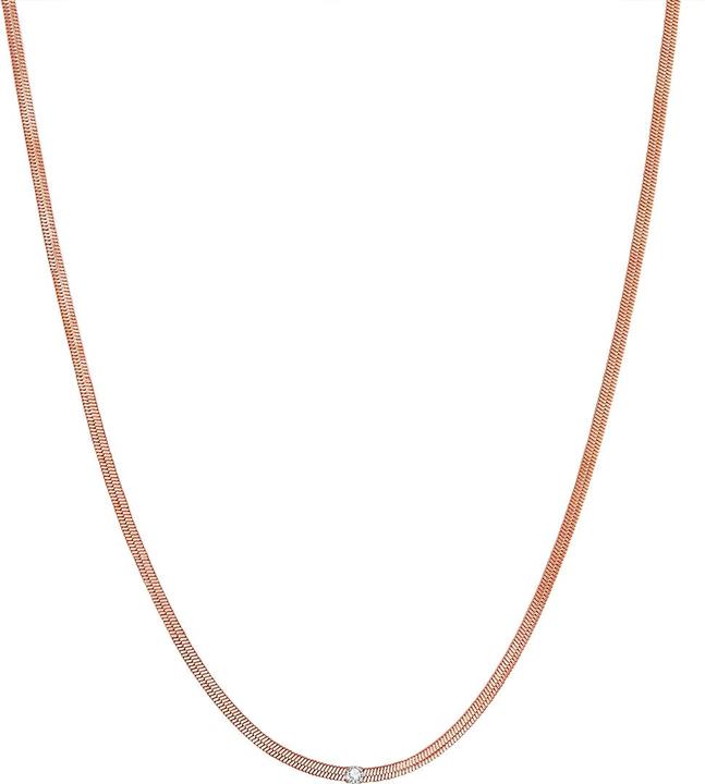 Glanzstücke München Damen Sterling Silber Zirkonia roségold 38,0 cm Basiskette + 5,0 cm Verlängerung - 16356 (Sterling Silber, 38 - 43 cm)