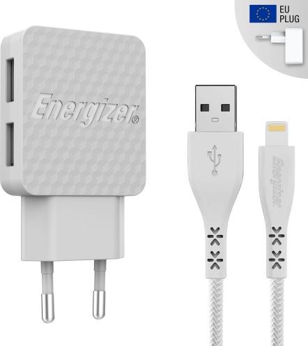 Immagine prodotto Energizer Caricatore da parete a vita + cavo Lightning (1,2 m) bianco (18 W)