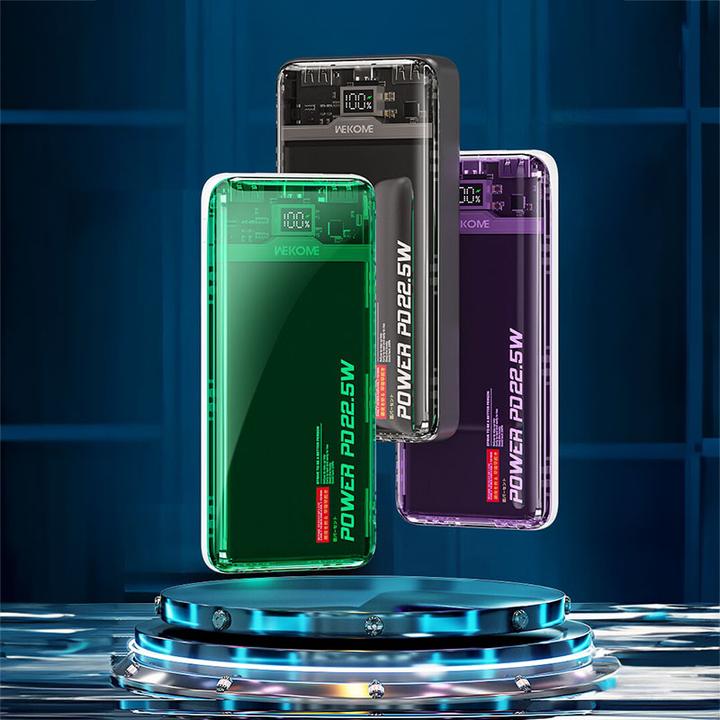 Produktbild Wekome WP-351 Vanguard-Serie – Powerbank 20000 mAh PD 20 W + QC 22,5 W (Lila / Transparent) (20000 mAh)