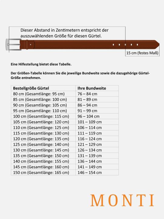 Produktbild Monti Ledergürtel STANFORD 3,5cm breit, Automatikschliesse Stufenlos (100)