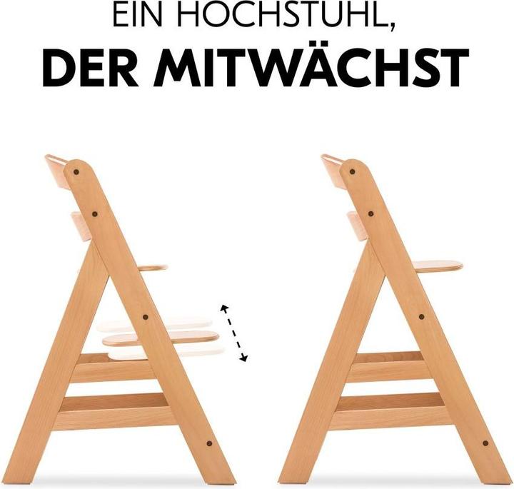 Actual product image Hauck Highchairs Highchair Alpha Plus Nature in economy set - incl. (Highchair)
