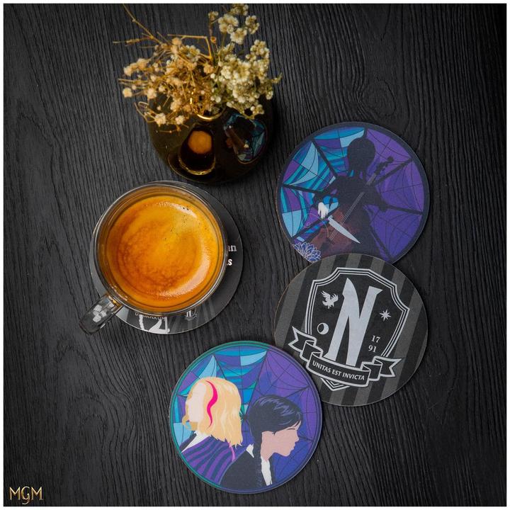 Image du produit Cinereplicas Wednesday pack 4 sous-verres (4 x, Dessous de verre)