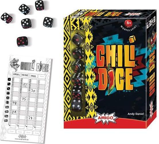Immagine prodotto Amigo Chili Dice, d da 8 anni, 1-4 giocatori, gioco di dadi, gioco di famiglia (Inglese, Tedesco)