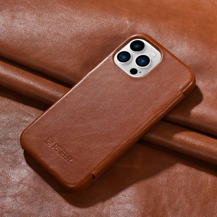 Immagine prodotto iCarer iPhone 15 - Flipcase in pelle vintage marrone WMI15230613 (Apple iPhone 15)