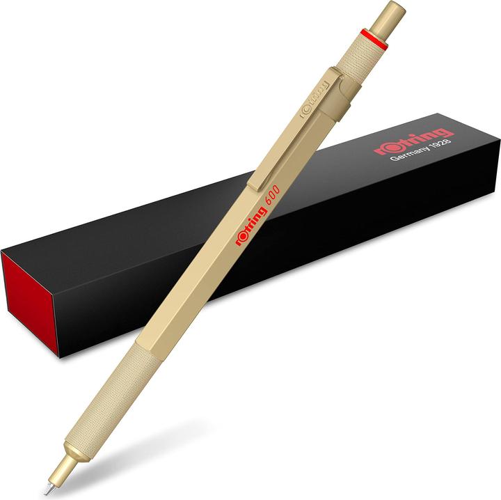 Produktbild Rotring Kugelschreiber 600 Metallic-Gold M schwarz Geschenkbox (Metallic-Gold, 1 x)
