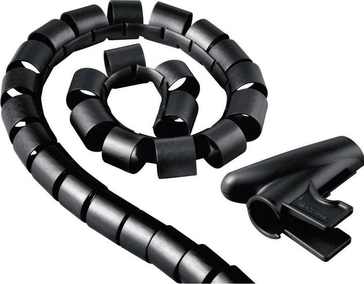 Produktbild Hama Flexibler Spiral-Kabelschlauch, universal, 20 mm, 2,5 m, Schwarz (Kabelspiralschlauch, 250 cm)