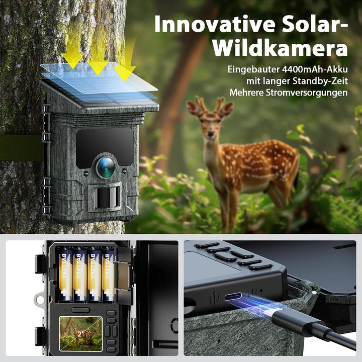 Image du produit Voopeak Wildkamera Solar mit Handyübertragung