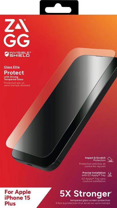 Actual product image Zagg Invisibleshield Glass Elite Am (1 Piece, Apple iPhone 15 Plus)