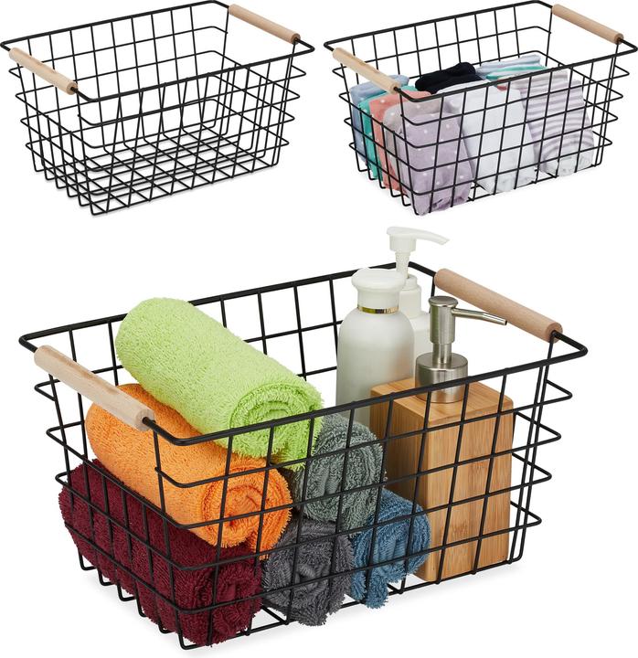 Actual product image Relaxdays 3x wire basket (3 x, 31 x 21 x 16 cm)