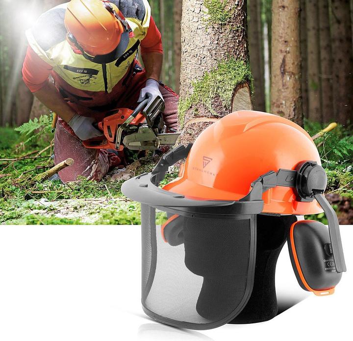 Actual product image Stahlwerk Forest helmet FH-100 ST with visor and hearing protection EN397 EN352 EN1731 (52 - 66 cm)