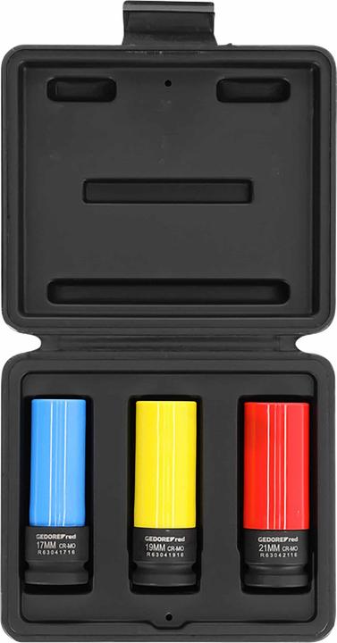 Produktbild Gedore Red red R63043003 Kraftschrauber-Steckschlüssel-Satz 1/2 3-teilig (19 mm, 21 mm, 18 mm, 17 mm, 20 mm)