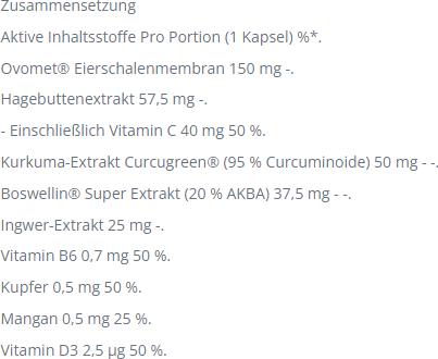 Nährwerte und Zutaten Purasana PuraFLEX 6 in 1 Vitamin Komplex Vegetarisch (30 Stück, Kapseln, 13.50 g)