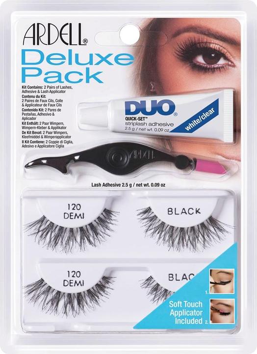 Ardell Wimpern Deluxe Pack 2 Pairs Of Lashes Nr. 120 + Adhesive + Lash Applicator / 4 Stk. (Künstliche Wimpern)