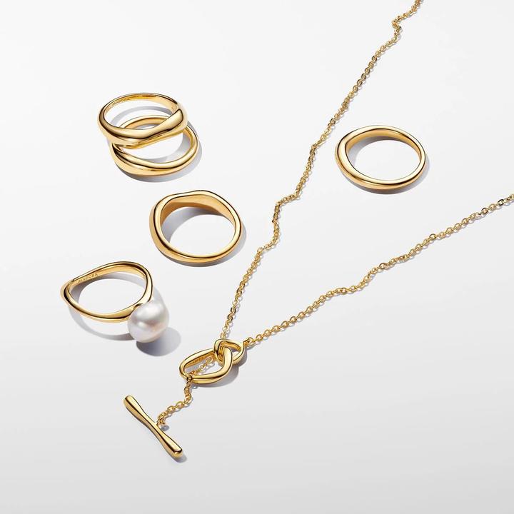 Actual product image Pandora Organically shaped stacking rings (54)