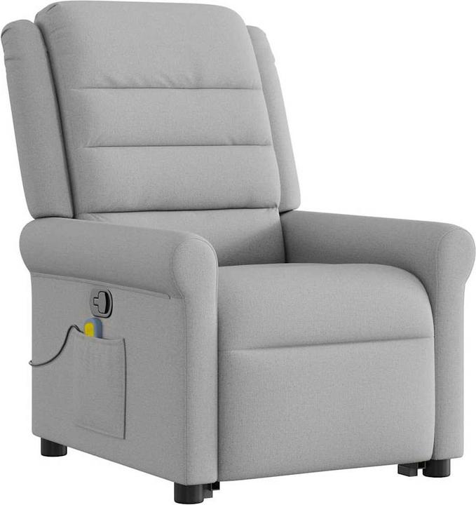 VidaXL Massagesessel mit Aufstehhilfe Wolkengrau Stoff
