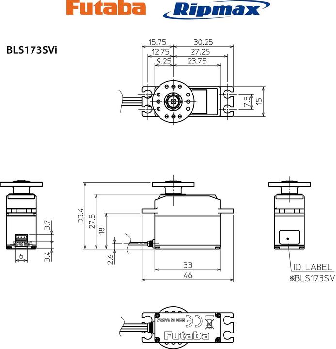 Image du produit Futaba BLS 173SVi Brushless numérique, HV, prise d'antenne